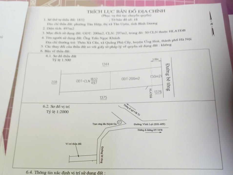 Đất thổ cư 490m² sát đường D3 KCN Nam Tân Uyên - Giá chỉ 7.5 tỷ!