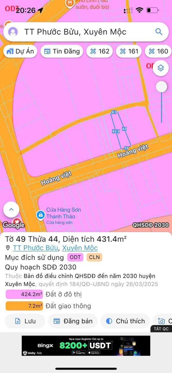 Nhà 2 Mặt Tiền Đường Hoàng Việt, Phước Bửu, 431m² giá 4.3 tỷ - Đầu tư sinh lời!
