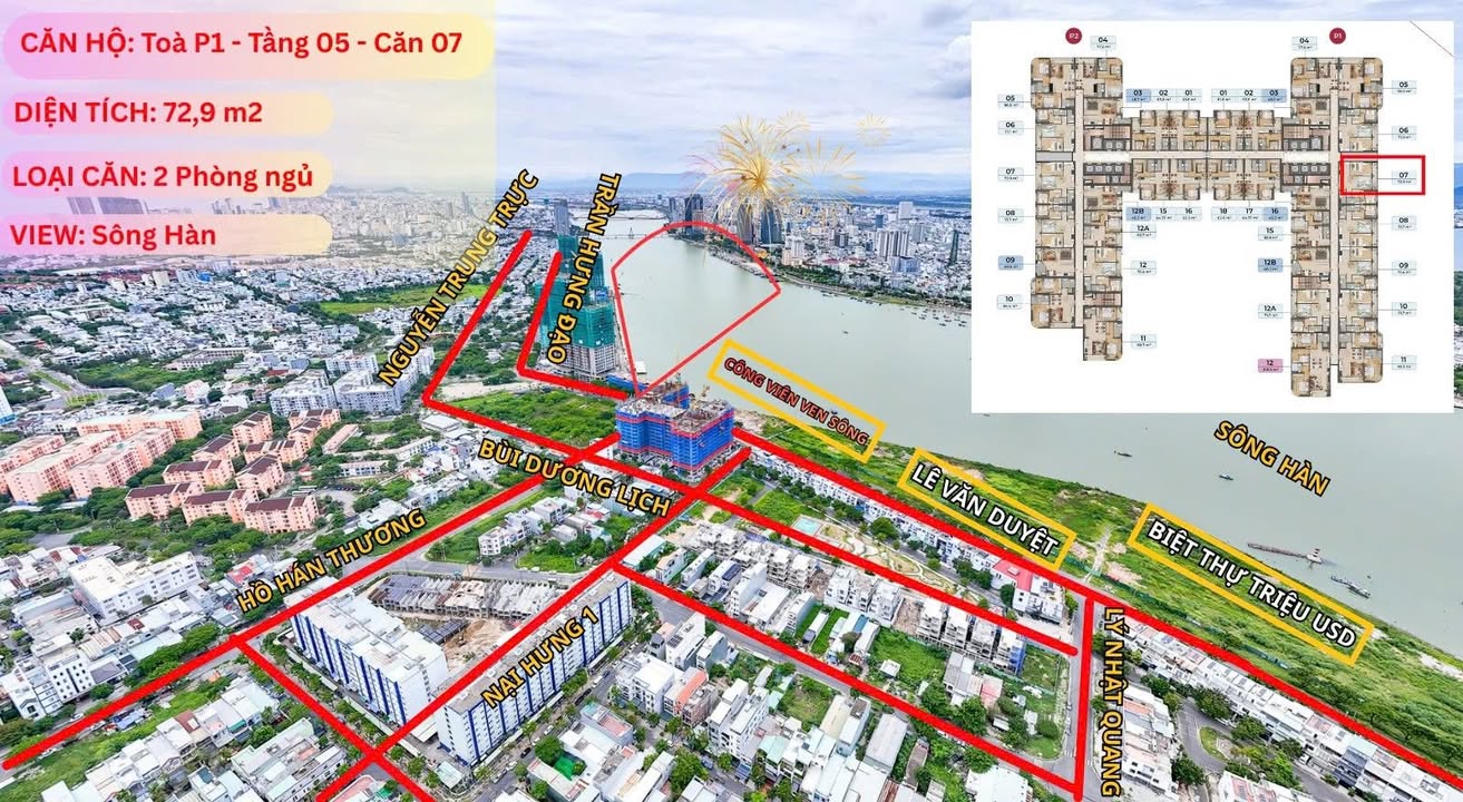 Căn hộ Peninsula Đà Nẵng 72m² giá thỏa thuận - Hỗ trợ lãi suất hấp dẫn!