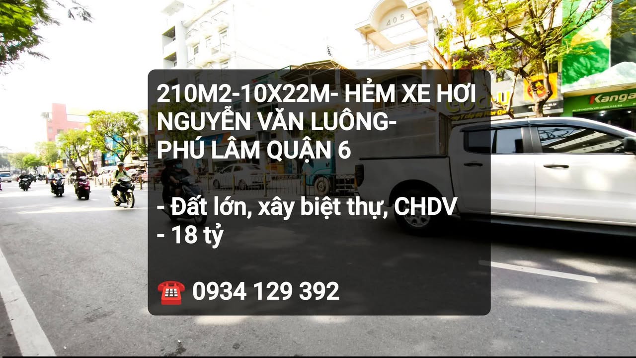 Đất nền 210m² Nguyễn Văn Luông, Phú Lâm, Quận 6 - Đầu tư xây biệt thự chỉ 18 tỷ!