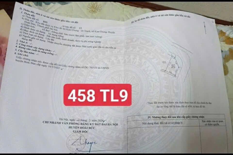 Đất dịch vụ Kim Chung Hoài Đức 65.8m² giá 12 tỷ - Lô góc thoáng mát, đầu tư sinh lời!