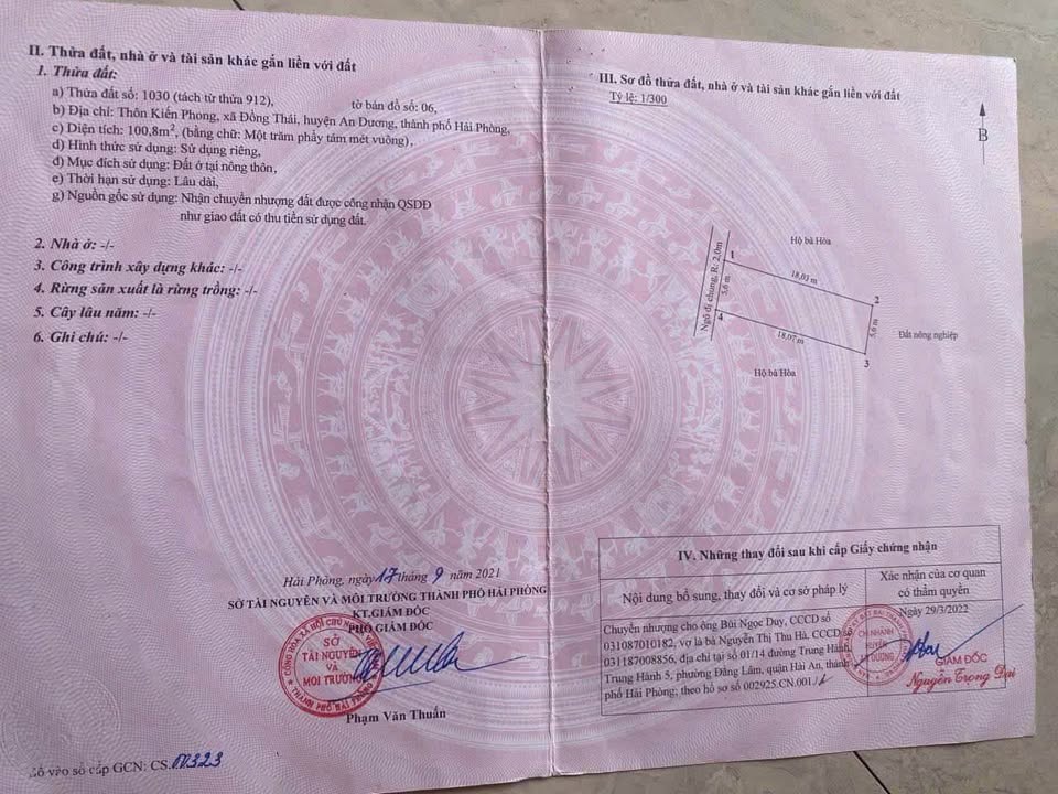 Đất nền Đồng Thái, An Dương 100m² giá chỉ 1.3 tỷ - Cơ hội đầu tư tuyệt vời!