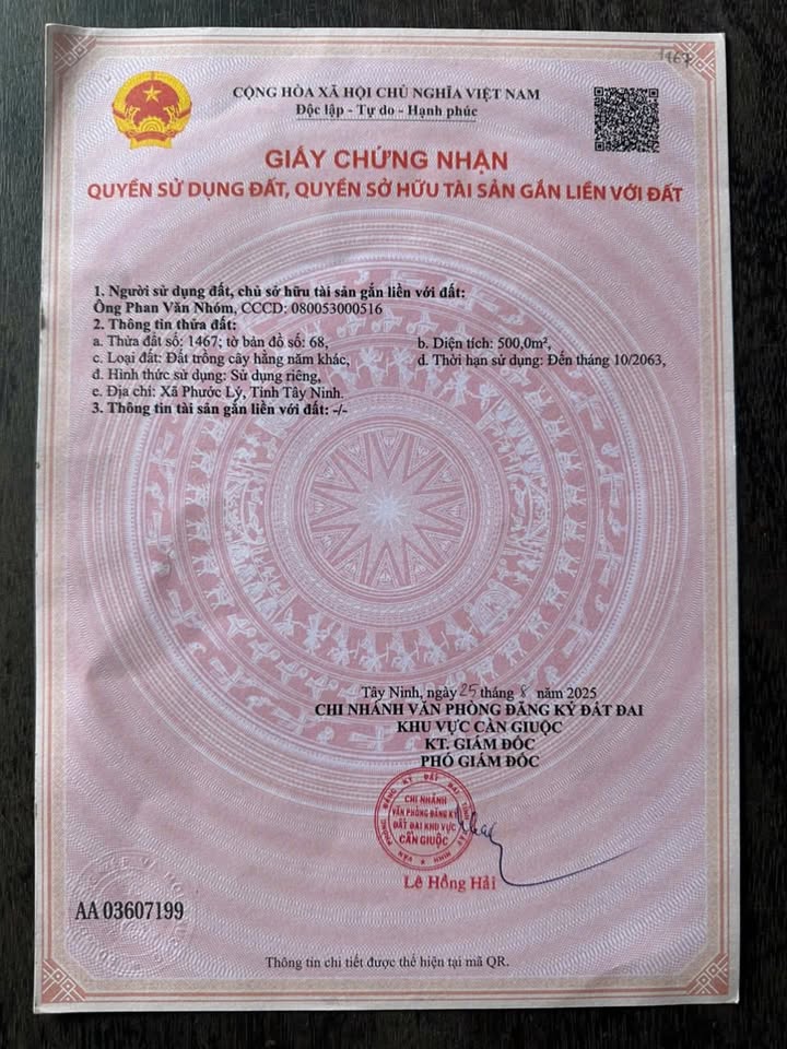 Đất vườn 500m² xã Phước Lý, Cần Giuộc - Giá chỉ 1.35 tỷ!