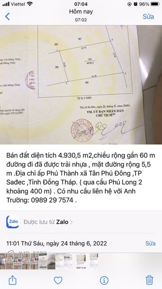 Đất nền ấp Phú Thành, xã Tân Phú Đông, 10.019,8m² - Vị trí đẹp, giá thỏa thuận!