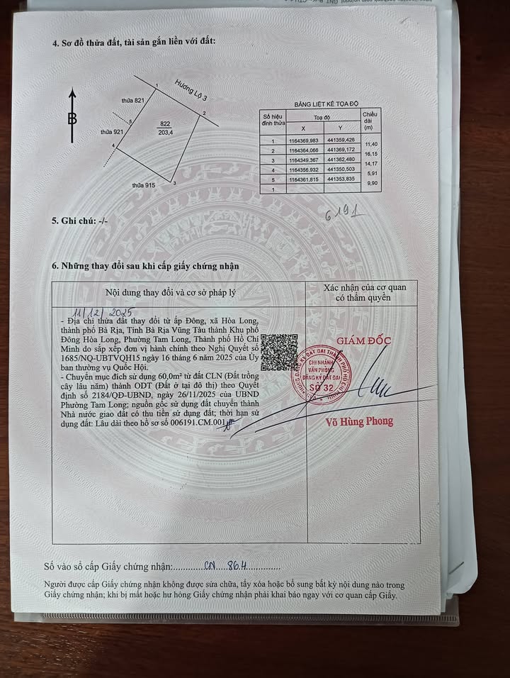 Đất nền mặt tiền Hương Lộ 3, xã Hoà Long, 184m² - Đầu tư sinh lời ngay!