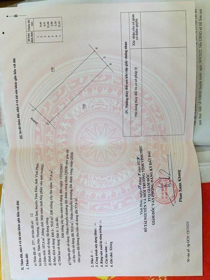 Đất nền Hồ Sơn, Tam Đảo 107m² - Tiềm năng đầu tư cao!