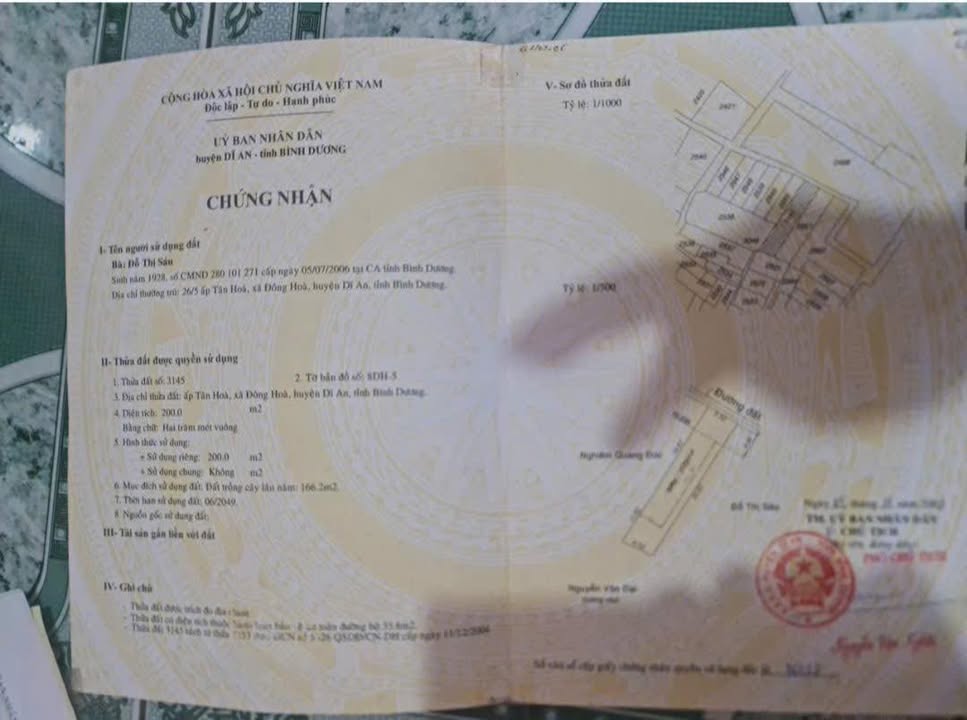 Đất nền Dĩ An 200m² giá 8.2 tỷ - Đầu tư sinh lời ngay!