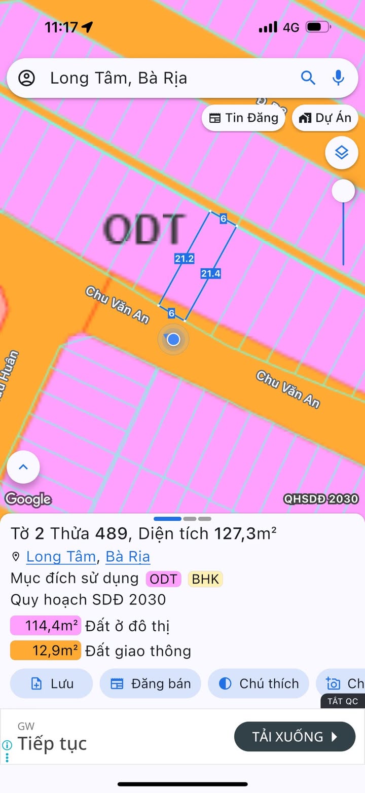 Đất nền mặt tiền Chu Văn An, phường Long Tâm, giá 3.29 tỷ - Đầu tư sinh lời ngay!