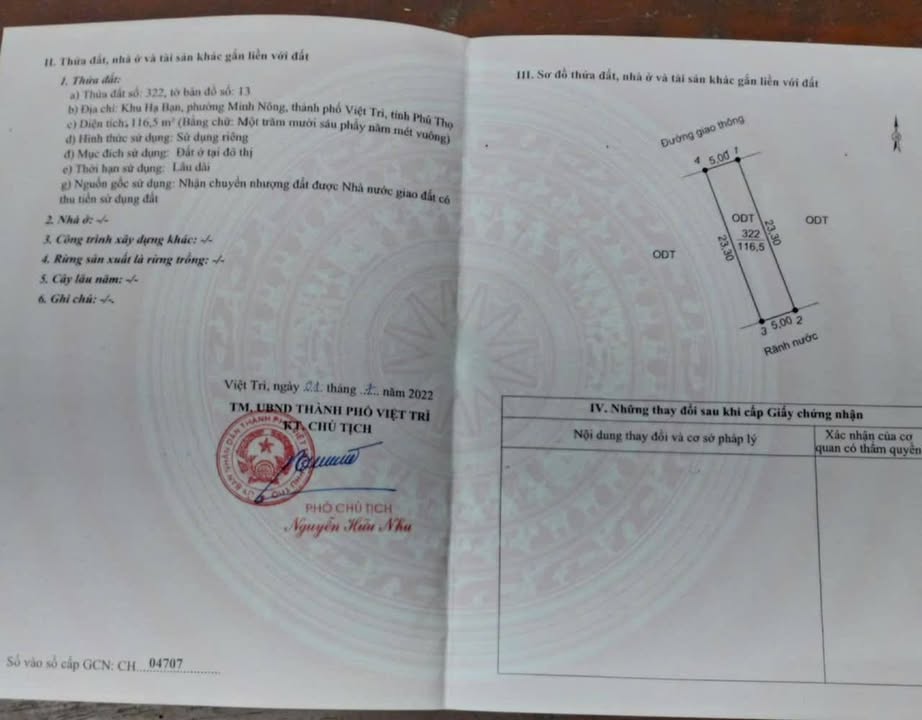 Đất nền Minh Nông - Việt Trì 116.5m² giá 2.1 tỷ - Cơ hội đầu tư tuyệt vời!