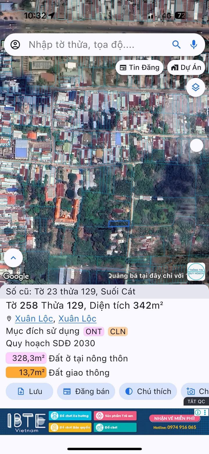 Đất nền Suối Cát, Xuân Lộc 350m² giá 1.45 tỷ - Bán gấp chính chủ!