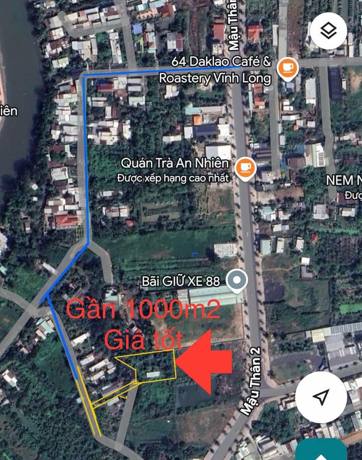 Đất nền chính chủ Phường Phước Hậu, Vĩnh Long 976,9m² giá 5.9 tỷ - Cơ hội đầu tư hấp dẫn!