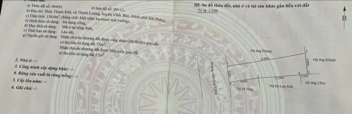 Lô đất Vĩnh Hải - Vĩnh Bảo - Hải Phòng 130m² - Tiềm năng phát triển lớn!