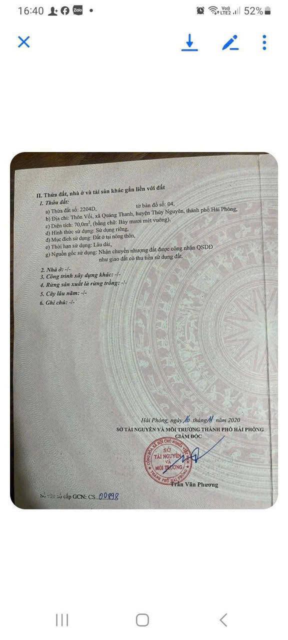 Đất nền Quảng Thanh, Thủy Nguyên 70m² giá 800 triệu - Pháp lý rõ ràng, sẵn sàng công chứng!