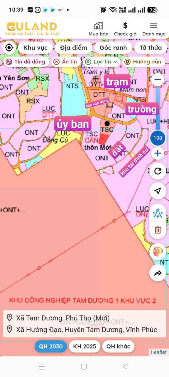 Đất thổ cư Hướng Đạo, Tam Dương 114m² giá 1 tỷ - Cơ hội vàng đầu tư!