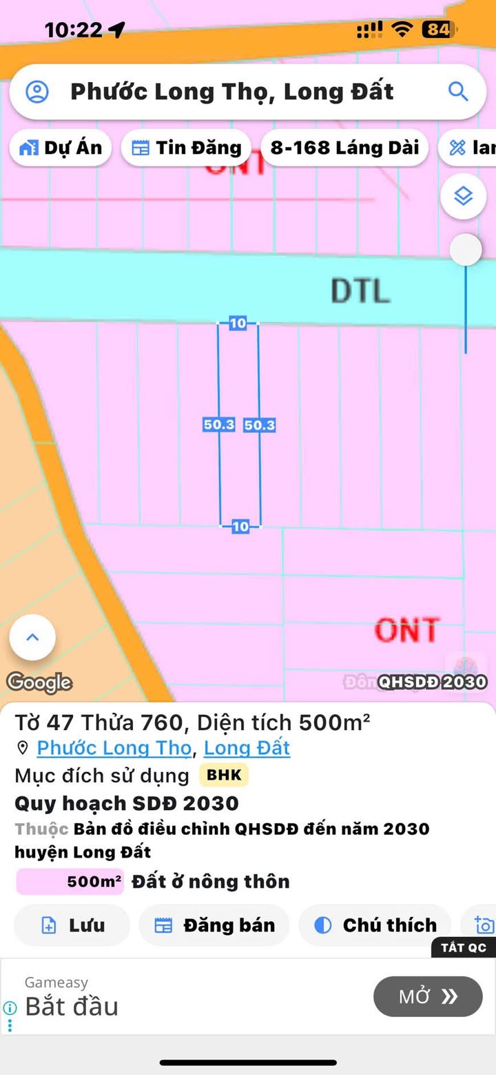 Đất nền Phước Long Thọ 500m² - Giá thỏa thuận, vị trí đẹp gần khu công nghiệp!