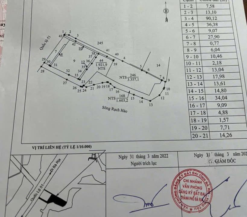 Đất nền mặt tiền QL 51, Phước Trung, Bà Rịa - Vũng Tàu 13,000m² - Sổ riêng, giá 25 tỷ!