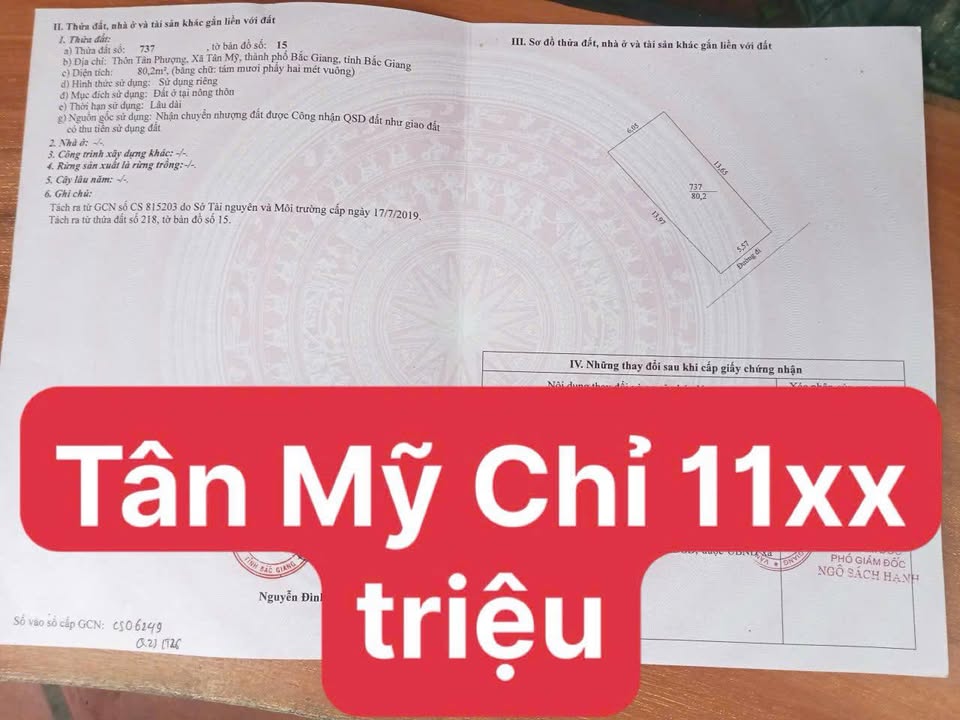 Lô đất TDP Tân Phượng, Đa Mai 80m² giá chỉ 1.1 tỷ - Cơ hội đầu tư tuyệt vời!