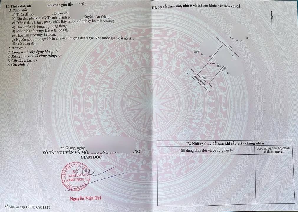 Đất nền khu DC Út Lấn, P. Mỹ Thới, An Giang 71m² - Giá đầu tư chỉ 500 triệu!