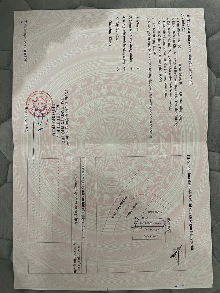 Đất nền khu Phú Hưng, Hà Thạch, Phú Thọ diện tích 104m² giá 1.6 tỷ - Đường rộng 30m sắp hoàn thiện!