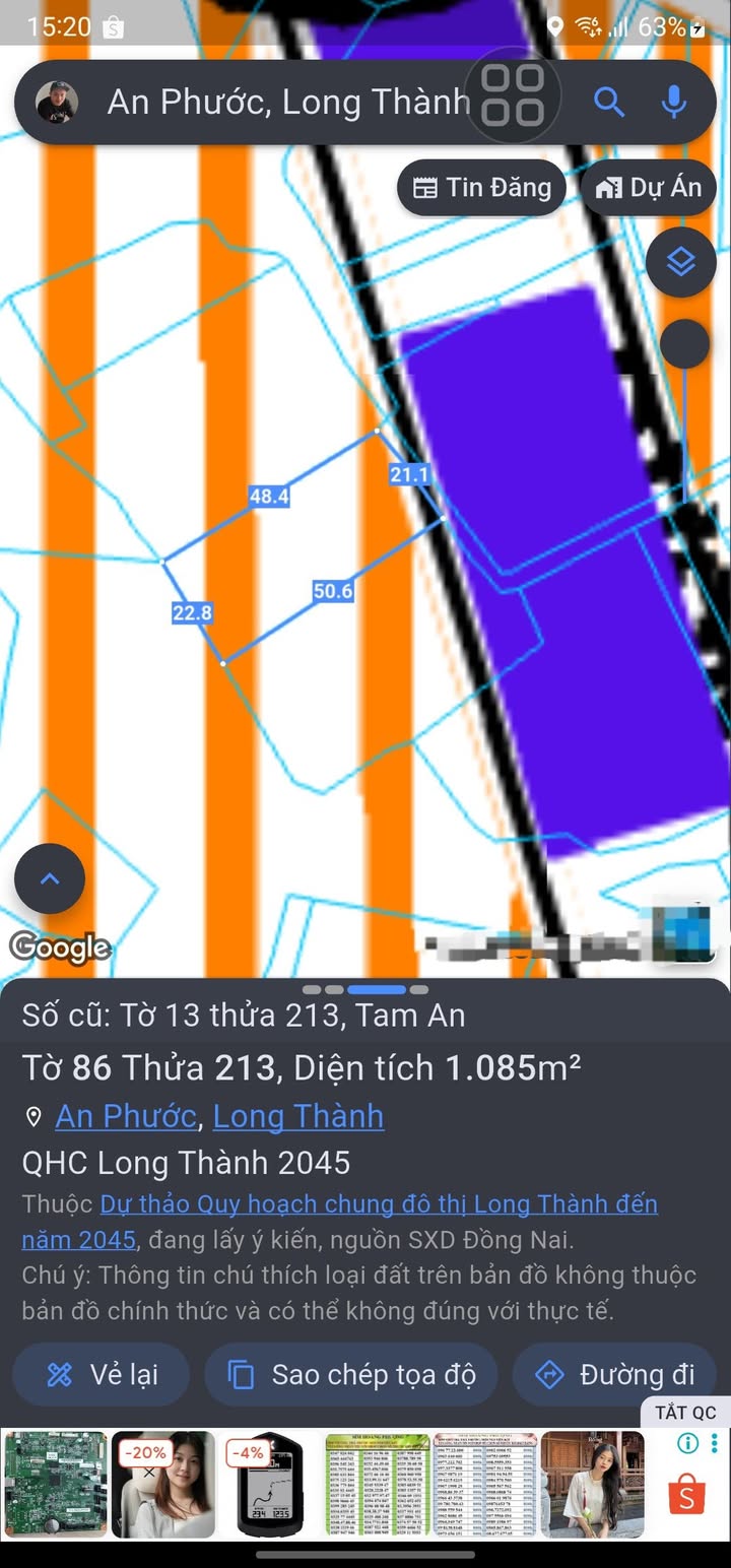 Đất nền Tam An, Long Thành 1085m² giá chỉ 2 tỷ - Cơ hội đầu tư hấp dẫn!