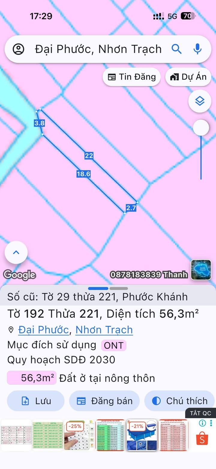 Đất thổ cư Nhơn Trạch 56m² giá 450 triệu - Cơ hội đầu tư hiếm có!