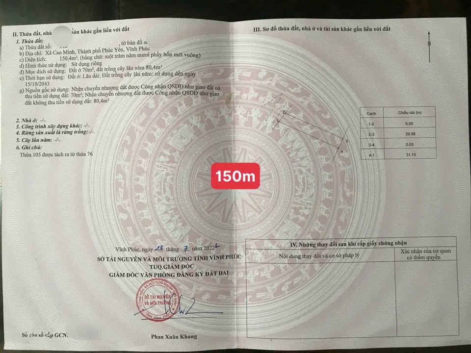 Đất nền Cao Minh Mê Linh 162m² giá 2 tỷ - Đầu tư sinh lời ngay