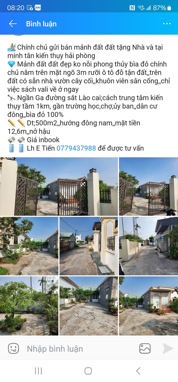 Đất nền đẹp Minh Tân Kiến Thụy 500m² - Sổ đỏ chính chủ, ô tô vào tận nơi!