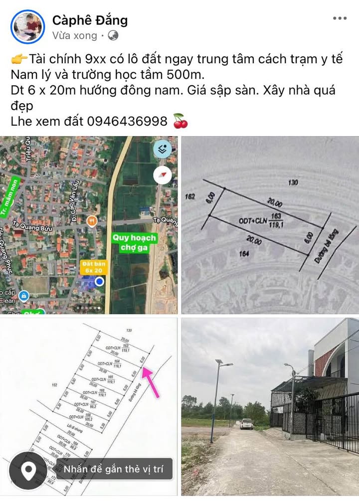 Đất nền Nam Lý Đồng Hới 120m² giá tốt - Gần trạm y tế và trường học!