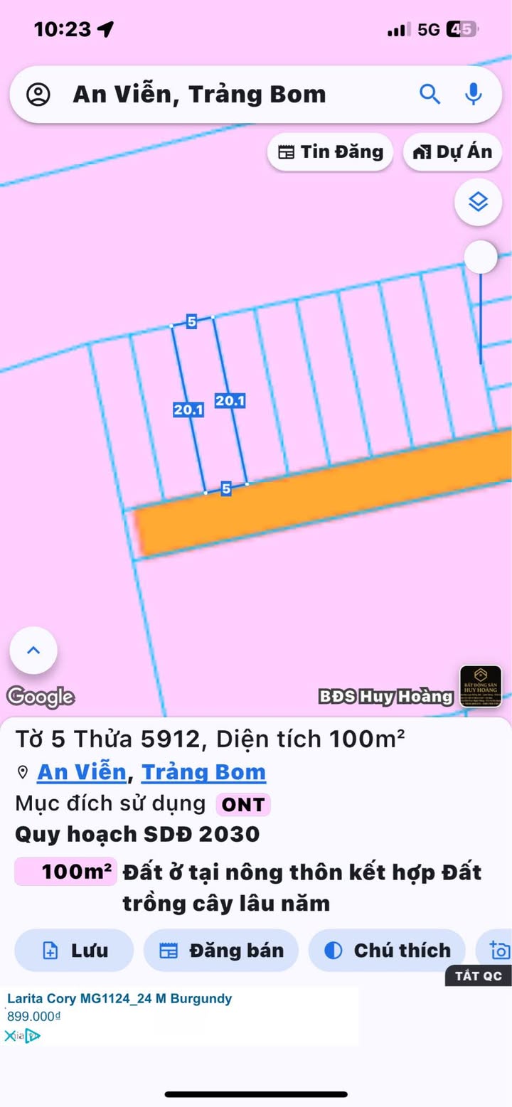 Đất nền An Viễn Trảng Bom 100m² giá 999 triệu - Sổ hồng riêng, thu hút đầu tư!