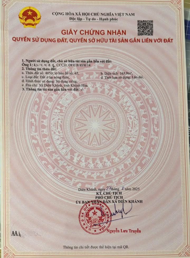 Đất nền Khu đô thị Phú An Nam 2, Diên Khánh 164m² giá 5.248 tỷ - Lô góc hướng đẹp!