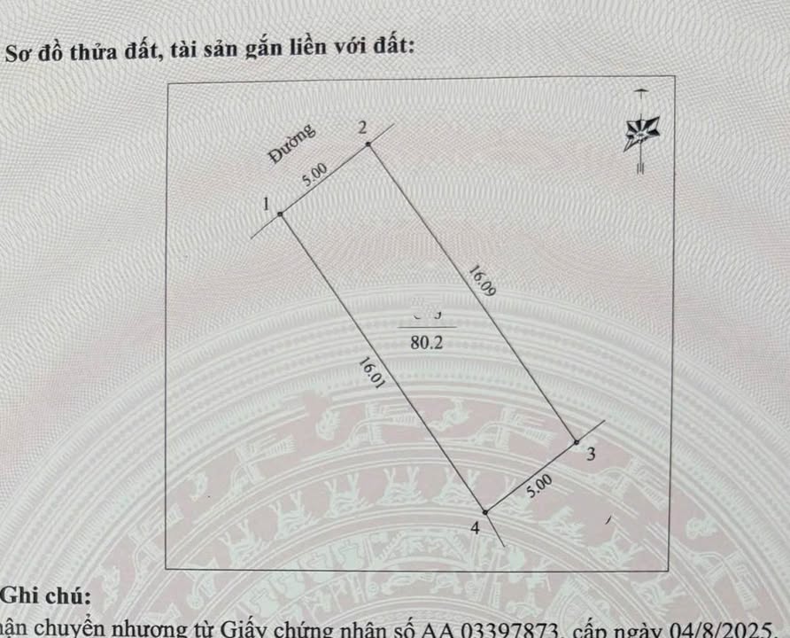 Đất nền Hưng Lộc Nghệ An 80.2m² giá tốt - Gần trường học và hồ điều hòa!
