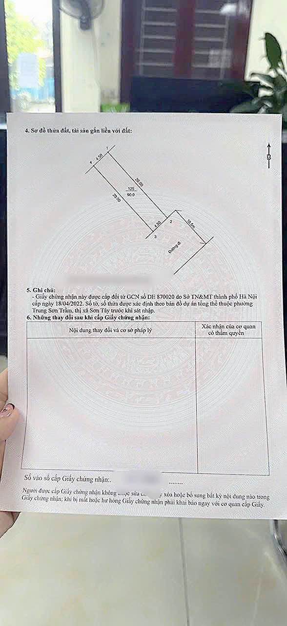 Đất nền tại Trung Sơn Trầm, Sơn Tây 90m² giá 2.3 tỷ - Pháp lý rõ ràng, đầu tư sinh lời!