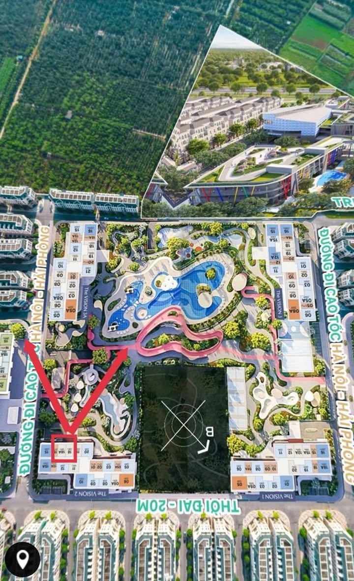 Căn hộ Masteri Era Landmark Nghĩa Trụ 48m² giá 3.2 tỷ - Ban công Tây Nam view đẹp!