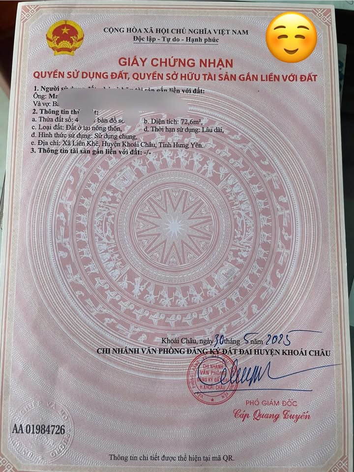 Đất nền thôn Cẩm Khê, Khoái Châu 72.6m² - Tiềm năng sinh lời cao!