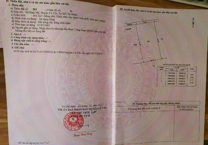 Đất vườn Bình Mỹ Củ Chi 561m² giá 3.6 tỷ - Cơ hội đầu tư tuyệt vời!