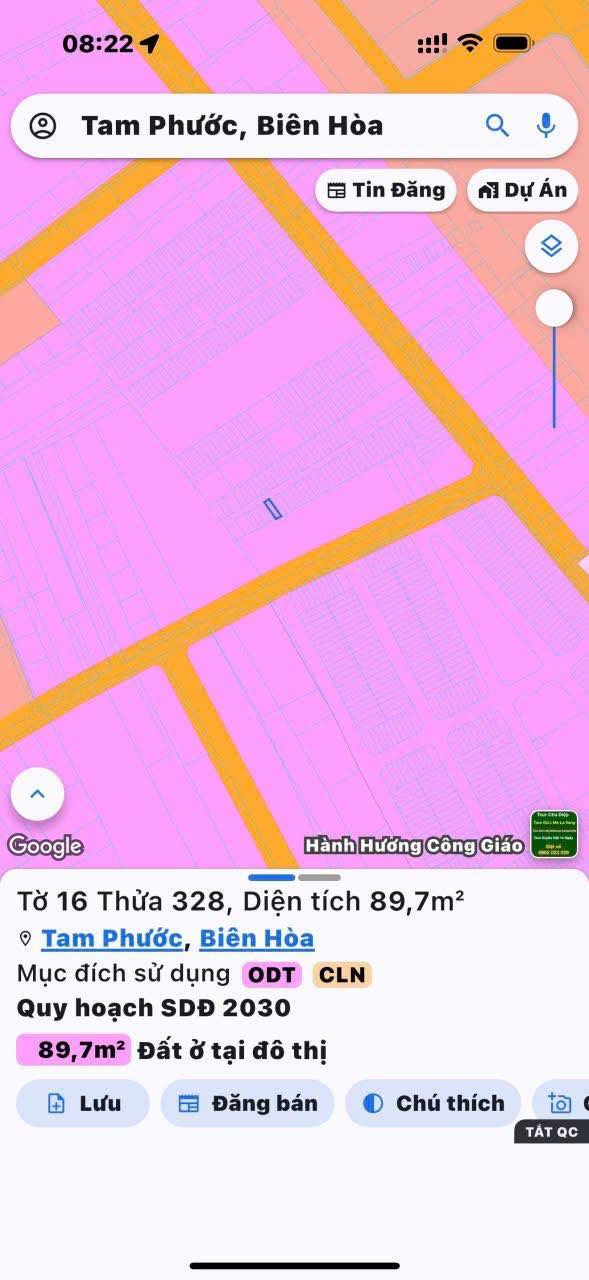 Đất thổ cư Tam Phước, Biên Hòa 55m² giá 800 triệu - Sổ đỏ chính chủ