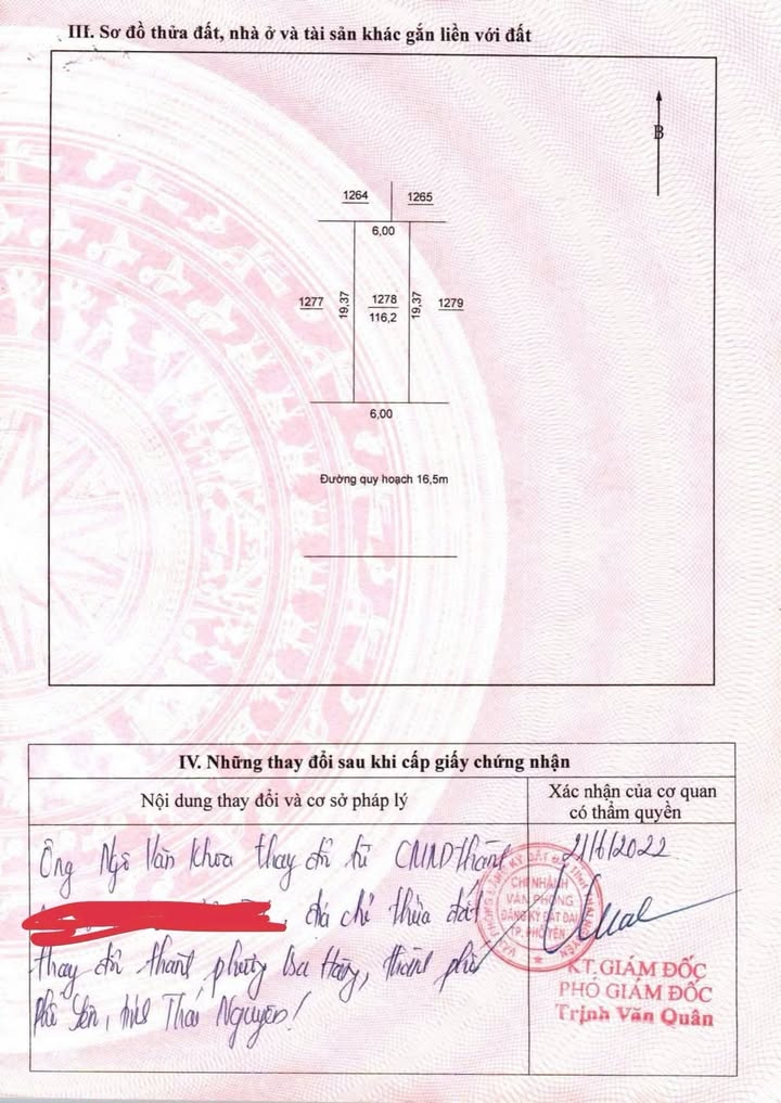 Đất mặt tiền Nguyễn Thị Minh Khai, Phổ Yên 116m² - Bán gấp giá tốt!