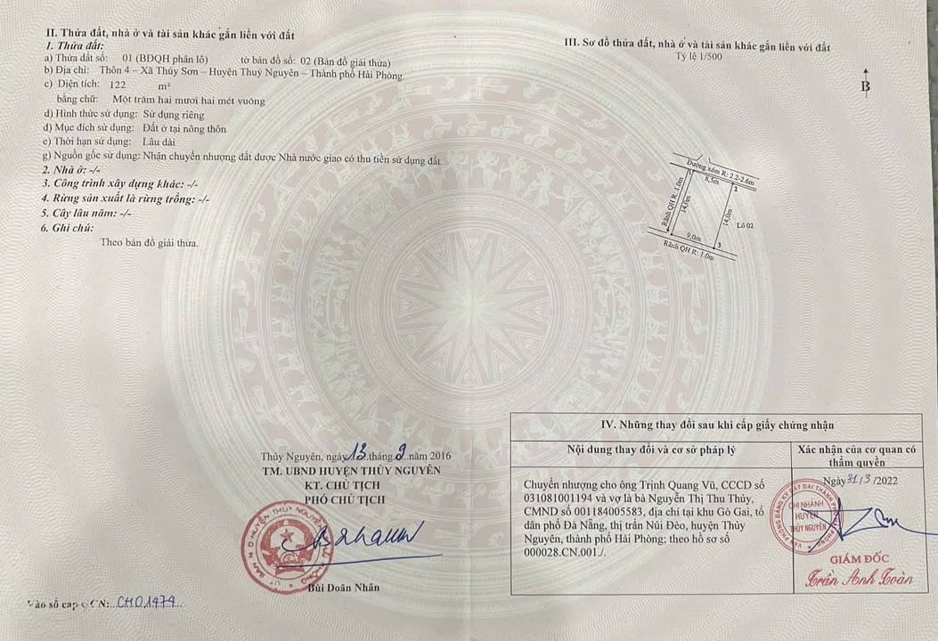 Đất Thủy Sơn - Thủy Nguyên 122m² giá 2 tỷ - Cơ hội đầu tư tuyệt vời!