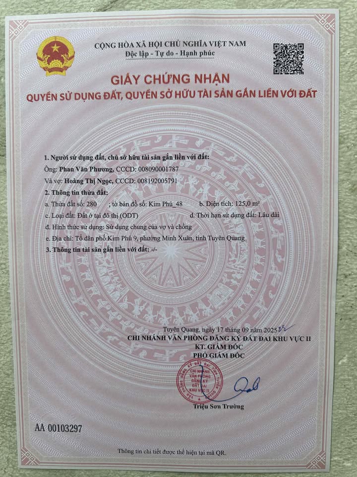 Đất nền phân lô tại phường Minh Xuân, Tuyên Quang - Giá chỉ 1 tỷ!