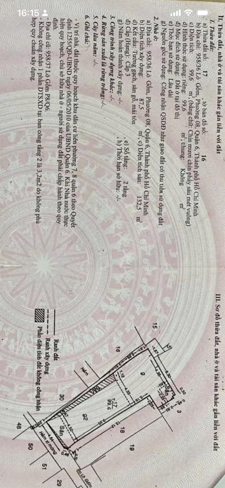 Bán đất hẻm Lò Gốm, Quận 6, diện tích 100m², giá chỉ 5.55 tỷ - Cơ hội đầu tư tuyệt vời!