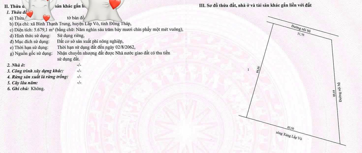 Đất mặt tiền Quốc Lộ 80 Bình Thạnh Trung 10.000m² giá 3 tỷ - Đầu tư sinh lời ngay!