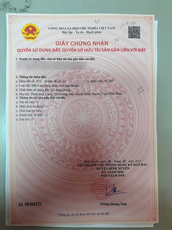 Đất thổ cư 78m² tại khu phân lô Tam Lộng, Hương Sơn - Giá 2.5 tỷ - Vị trí kinh doanh sầm uất!