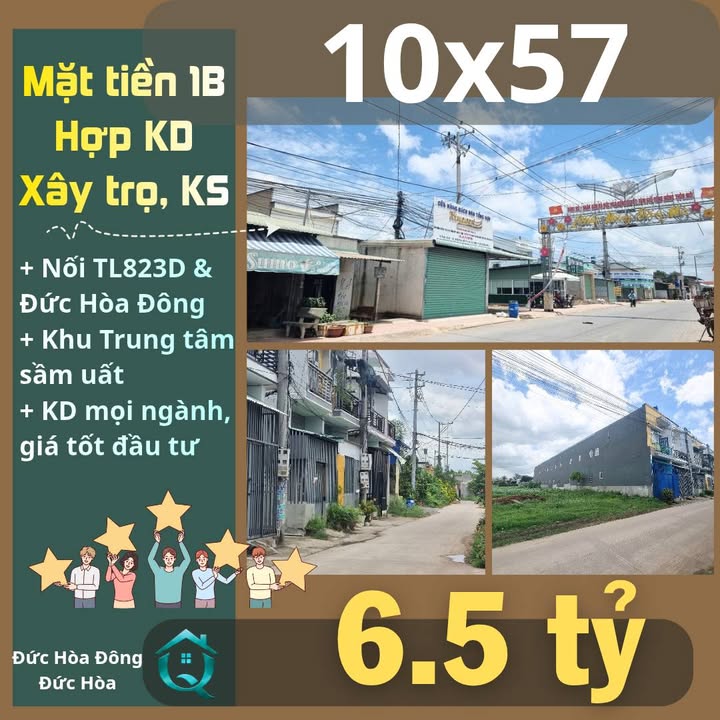 Đất mặt tiền đường 1B, Đức Hòa Đông, 570m² giá 6.5 tỷ - Cơ hội đầu tư sinh lời!