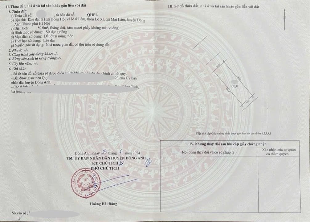 Đất nền Đông Hội, Đông Anh 80m² giá 1.52 tỷ - Tiềm năng đầu tư vượt trội!