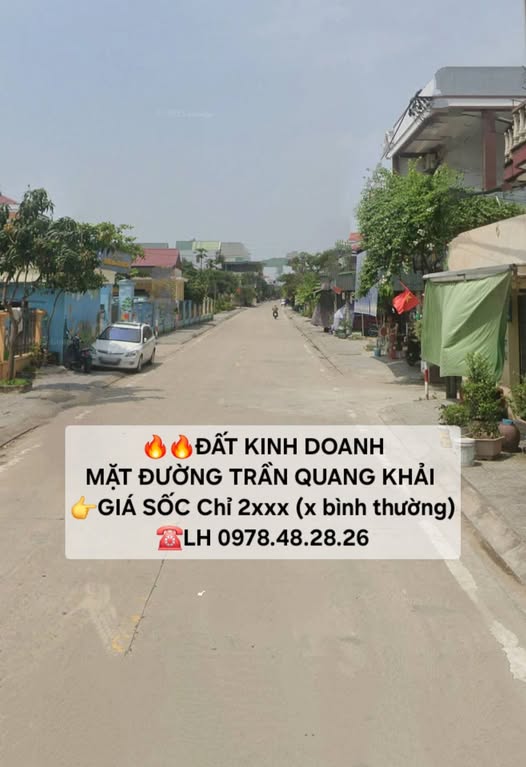 Đất kinh doanh mặt đường Trần Quang Khải, Ninh Bình 66.5m² giá chỉ 2 tỷ - Cơ hội đầu tư tuyệt vời!