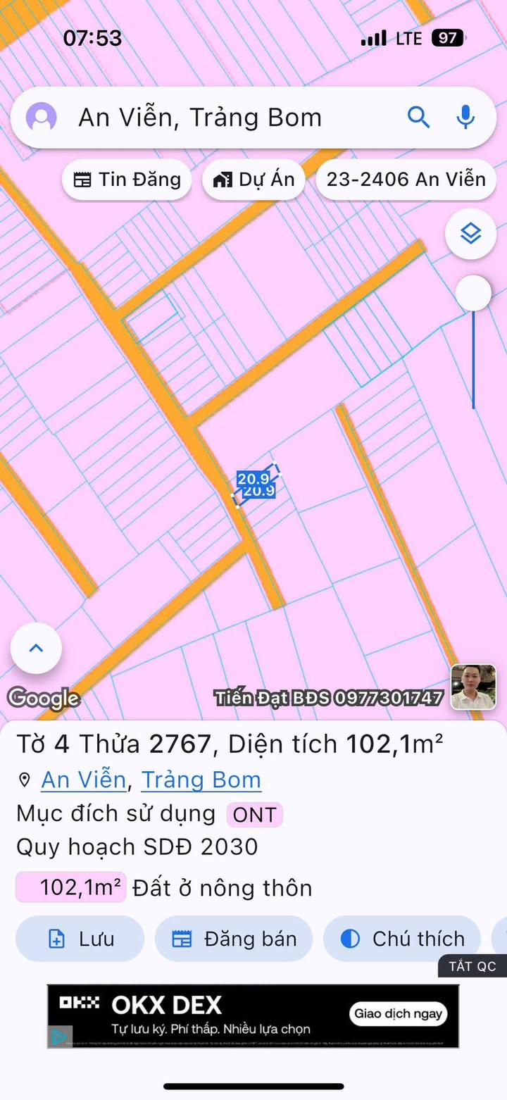 Đất An Viễn, Trảng Bom 102m² giá 1.12 tỷ - Pháp lý rõ ràng, tiện ích đầy đủ!