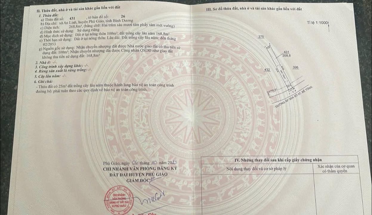 Đất nền An Linh, Phú Giáo 250m² giá 1.12 tỷ - Cơ hội đầu tư hấp dẫn!