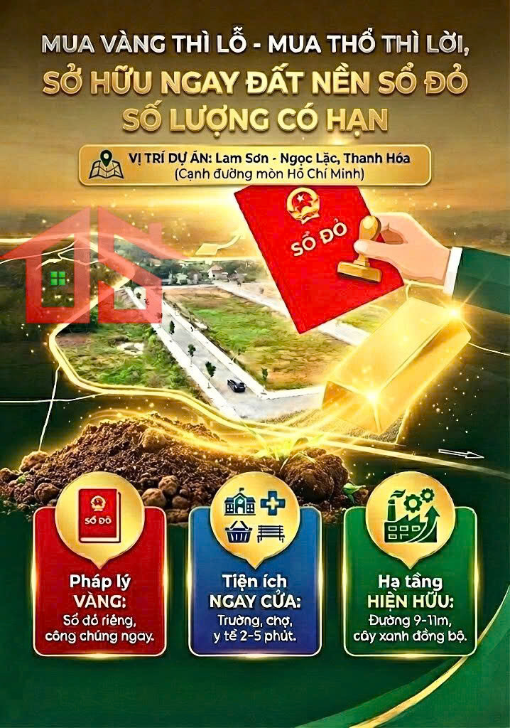 Đất nền KĐT Lam Sơn, Ngọc Lặc 131m² - Đầu tư sinh lời bền vững!