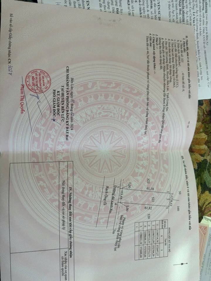 Đất thổ cư 1000m² Lương Bình, Bến Lức giá 799 triệu - Cơ hội đầu tư hấp dẫn!