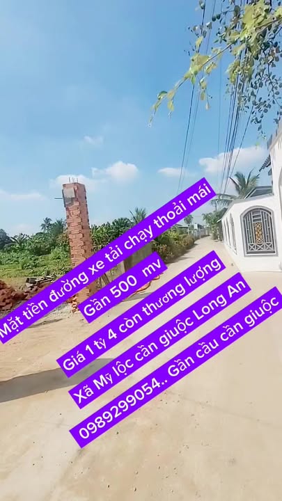 Đất mặt tiền xã Mỹ Lộc, Cần Giuộc 500m² giá 1.4 tỷ - Thương lượng ngay!